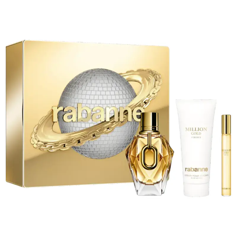 Rabanne Million Gold For Her EDP kinkekomplekt 90 + 100 + 10 ml tootefoto